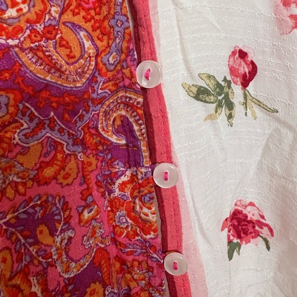 Free People Multicolor Floral Oversized Long Sleeve Blouse - Picture 5 of 6